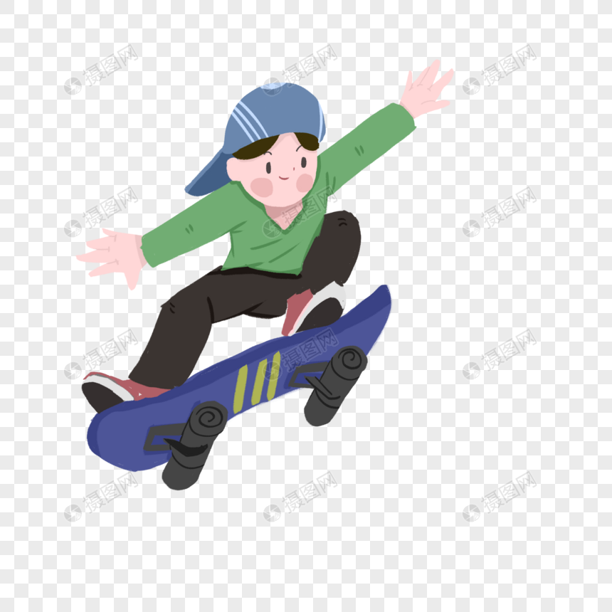 滑板少年素材