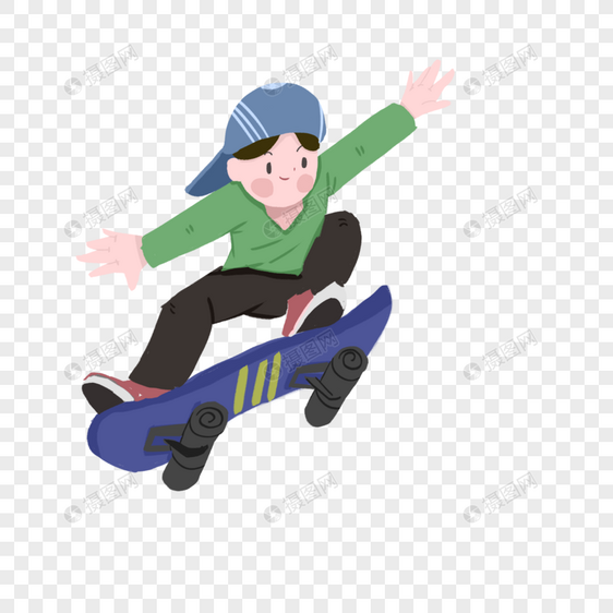 滑板少年素材图片