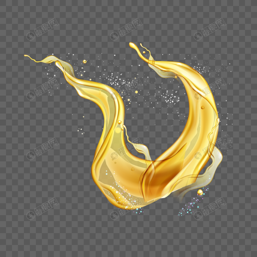 黄色液体流动图片