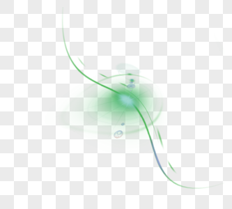 绿色曲线光晕效果元素图片