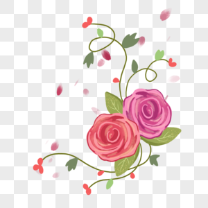 手绘玫瑰花装饰图片