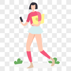 女子走路玩手机图片