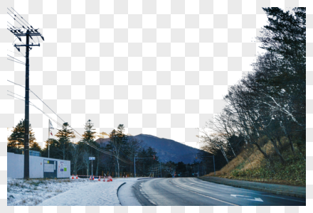 北海道阿寒湖道路图片