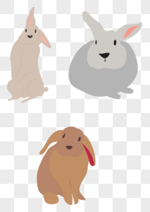 中秋节兔子插画元素图片