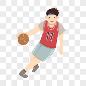 卡通少年打篮球高清图片