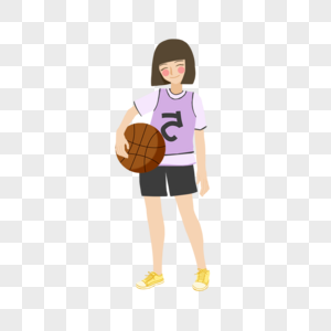 卡通女孩篮球图片
