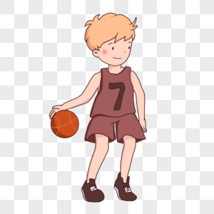 卡通打篮球男孩图片