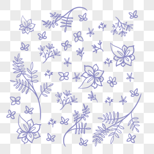 手绘植物花卉底纹图片