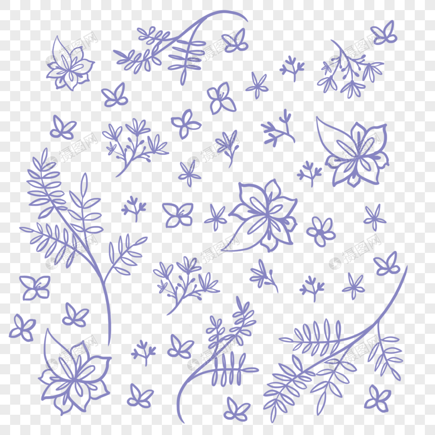 手绘植物花卉底纹图片