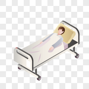 AI矢量图睡在病床上的病人元素图片