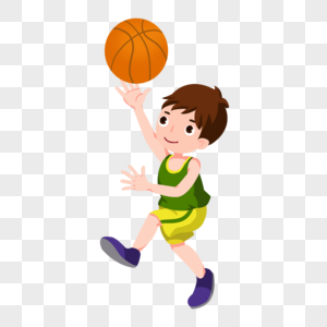 卡通男孩接篮球图片
