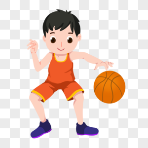 卡通男孩打篮球图片