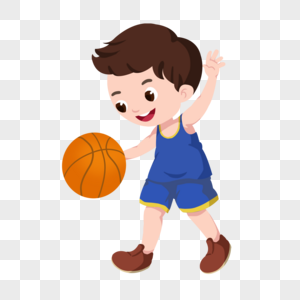 卡通男孩打篮球快乐图片