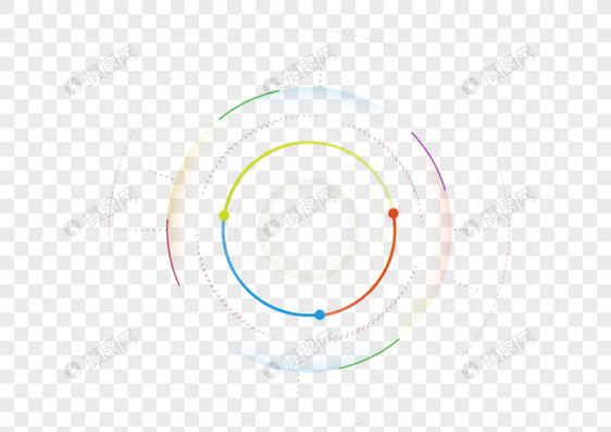 彩色圆环效果光效元素图片