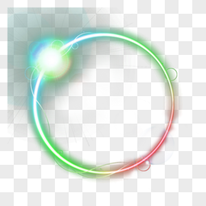 彩色圆环荧光效果元素图片