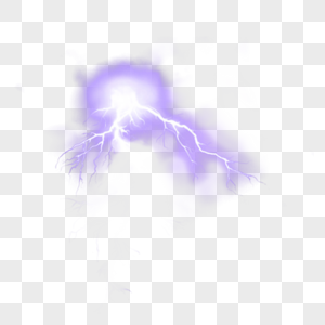 紫色星云闪电效果元素图片