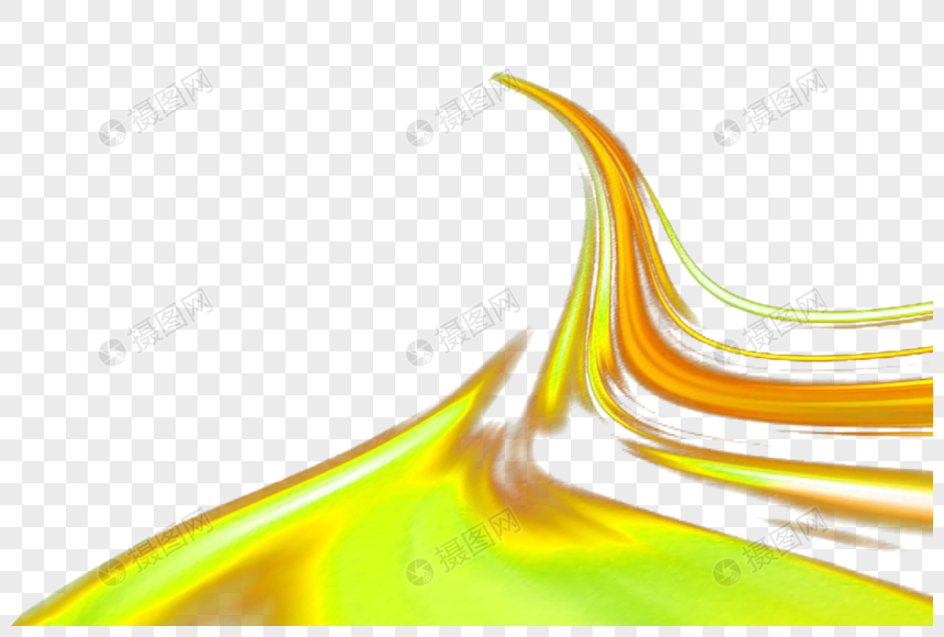 黄色渐变曲线光束效果图片