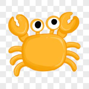 卡通螃蟹黄色背景高清图片
