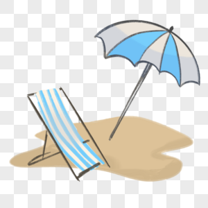 沙滩海浪躺椅图片