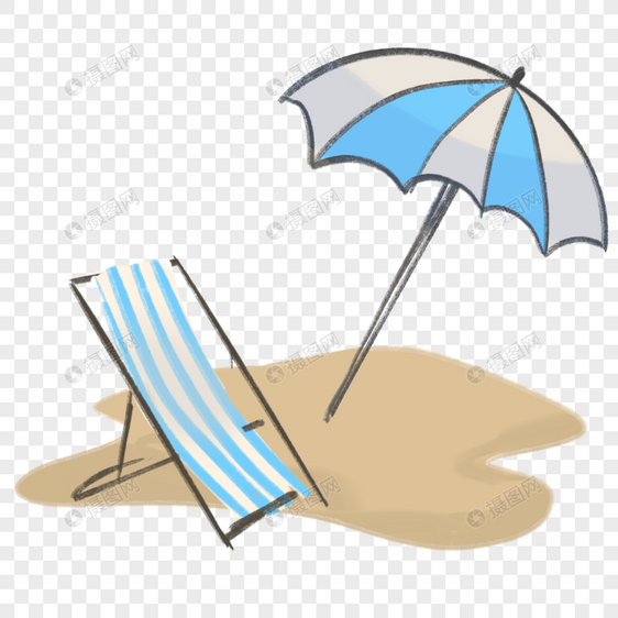 沙滩海浪躺椅图片