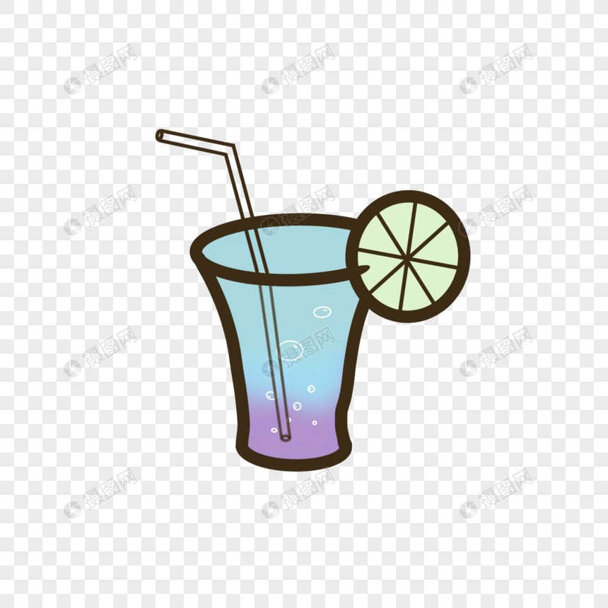 卡通手绘汽水