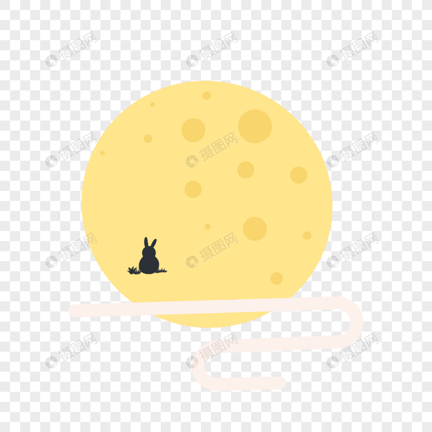 月亮云雾兔子图片