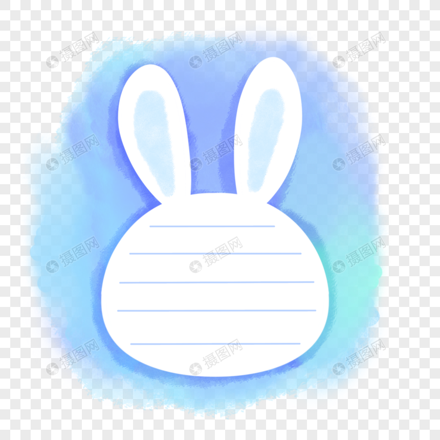 手绘水彩兔子剪影边框图片