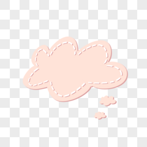 粉色云朵手绘卡通对话框图片