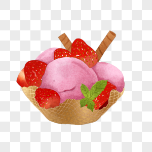 水果拼盘创意冰淇淋插图高清图片