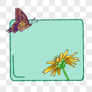 手绘昆虫蝴蝶唯美边框图片