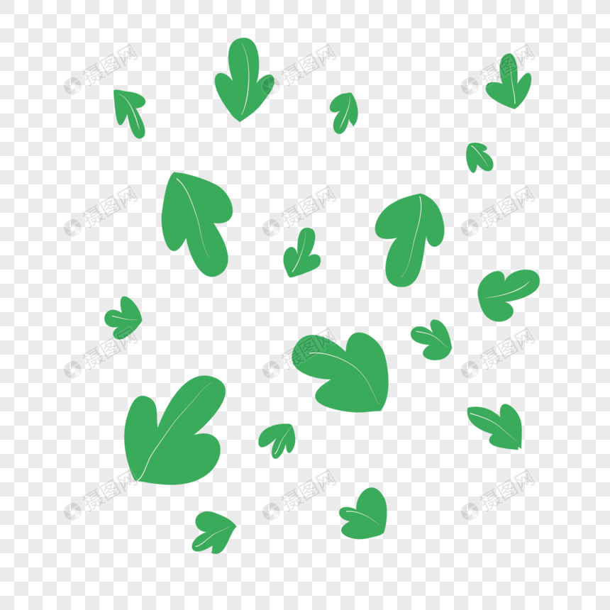 绿色叶子漂浮素材图片
