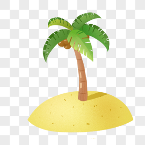 手绘夏天椰子树夏季高清图片素材