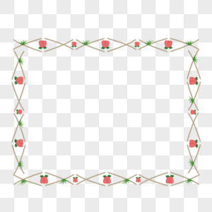卡通手绘花枝边框图片