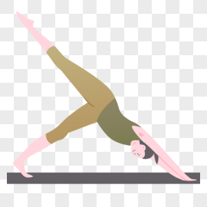 卡通手绘健身瑜伽女孩图片
