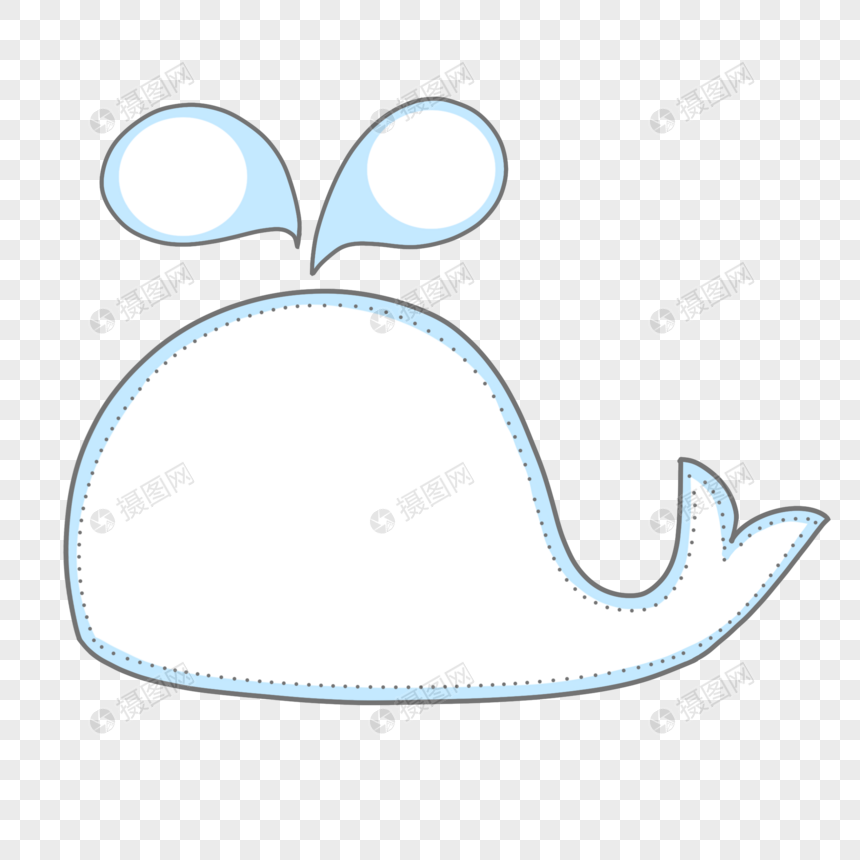 卡通动物鲸鱼剪影边框图片
