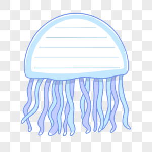 卡通海洋生物蓝色水母边框图片