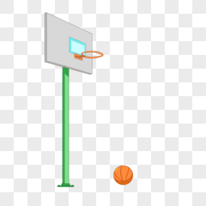 篮球架篮球组合元素图片