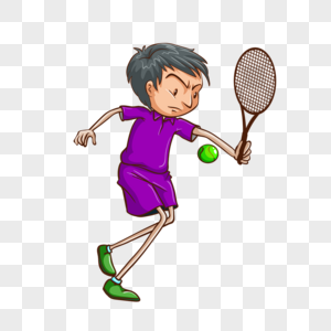 挥拍击球的网球运动员图片
