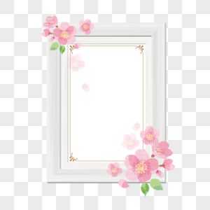 长方形木质花朵边框图片