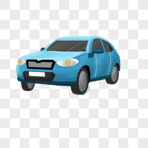 蓝色小汽车卡通汽车小轿车高清图片