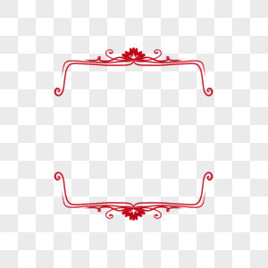 红色花纹装饰边框图片