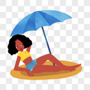 棕色人物海边比基尼女人遮阳伞图片