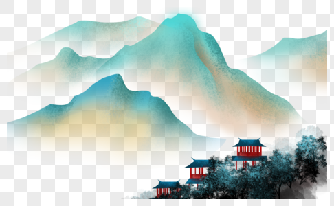 山水画中国背景素材高清图片