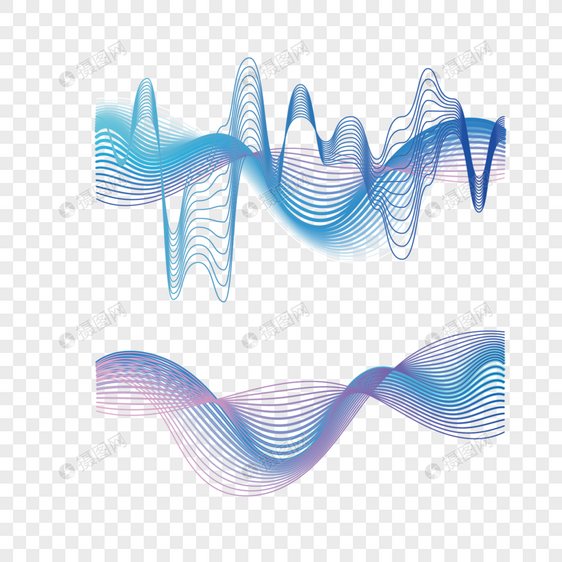 科技感渐变光波声波韵律元素图片