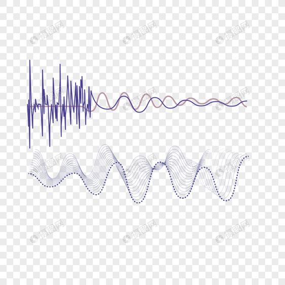科技感渐变光波声波韵律元素图片