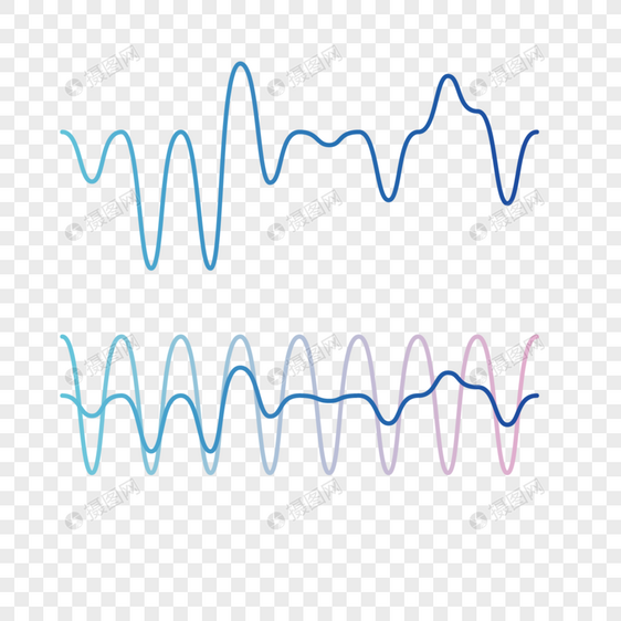 科技感渐变光波声波韵律元素图片