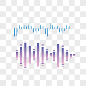 科技感渐变光波声波韵律元素图片