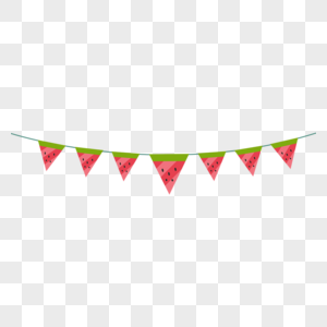 西瓜图案彩旗图片