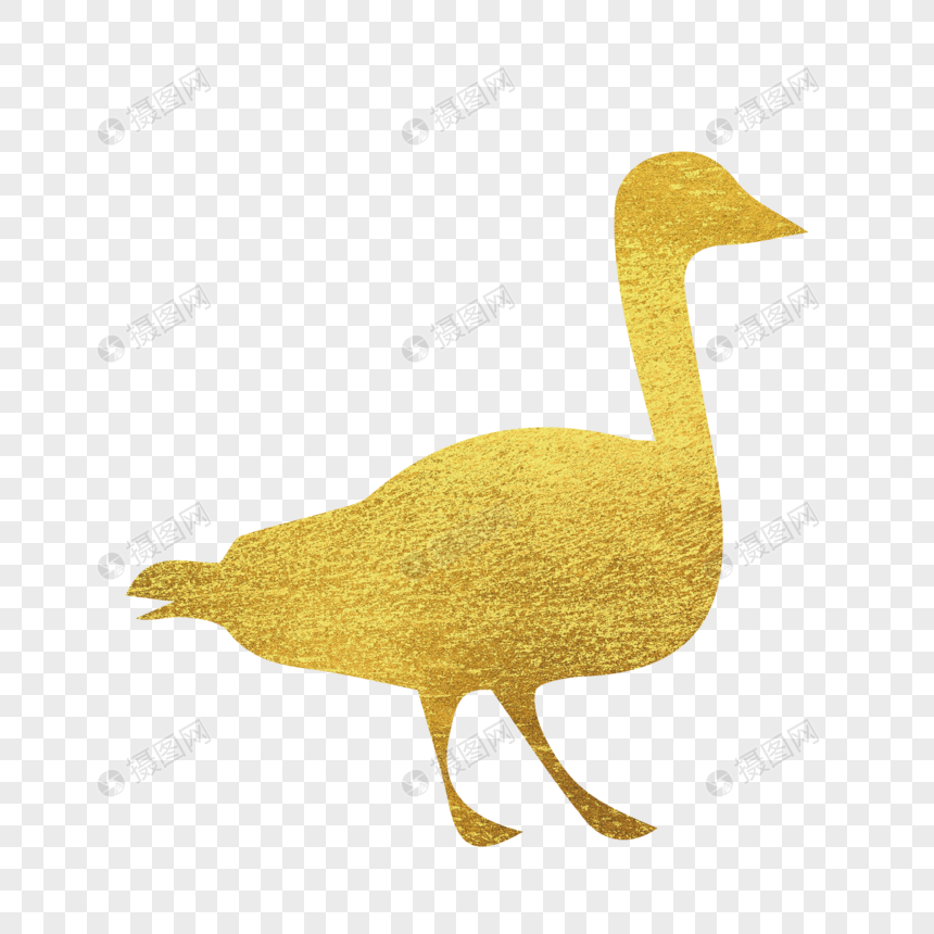 金色鸭子剪纸图片