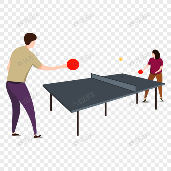 双人乒乓免抠素材下载-正版素材401473951